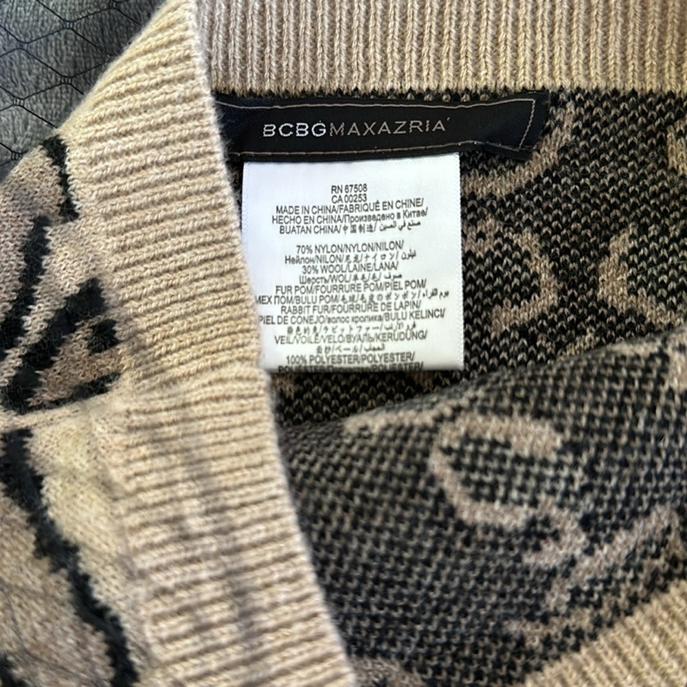Bcbgmaxazria Leopard Print Beanie With Mesh Detail - image 4